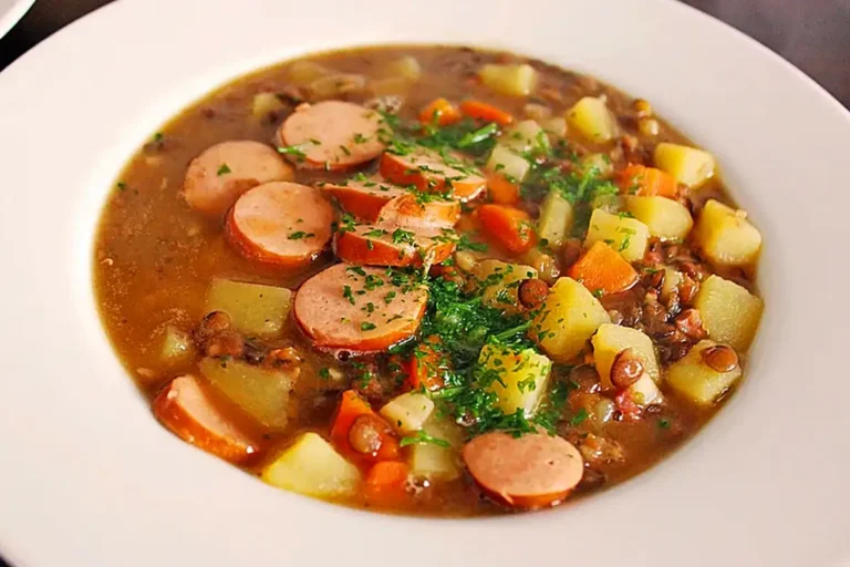 Wärmender Genuss: Linseneintopf mit Würstchen und Gemüse Rezept