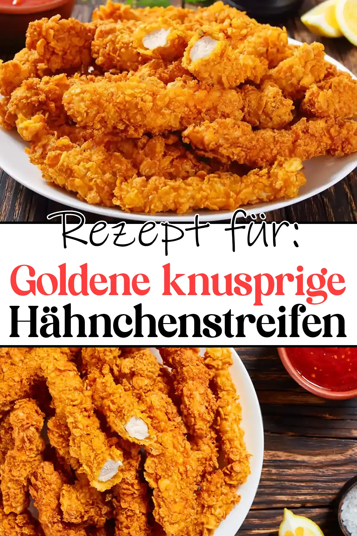 Goldene knusprige Hähnchenstreifen Rezept