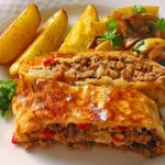 Hackfleisch-Käse-Strudel mit Paprika Rezept