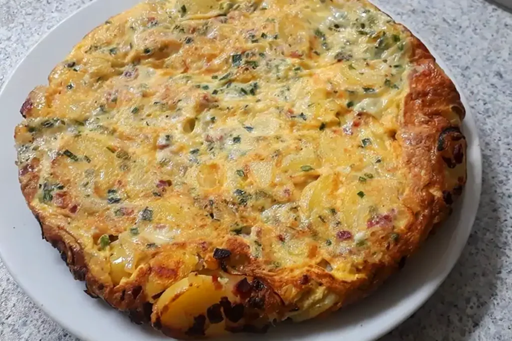 Kartoffeltortilla mit Zwiebeln und Schinken Rezept