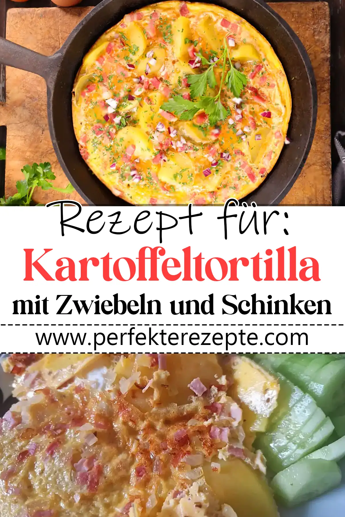 Kartoffeltortilla mit Zwiebeln und Schinken Rezept