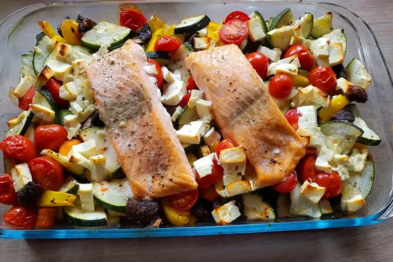 Low-Carb-Lachs mit Ofengemüse Rezept