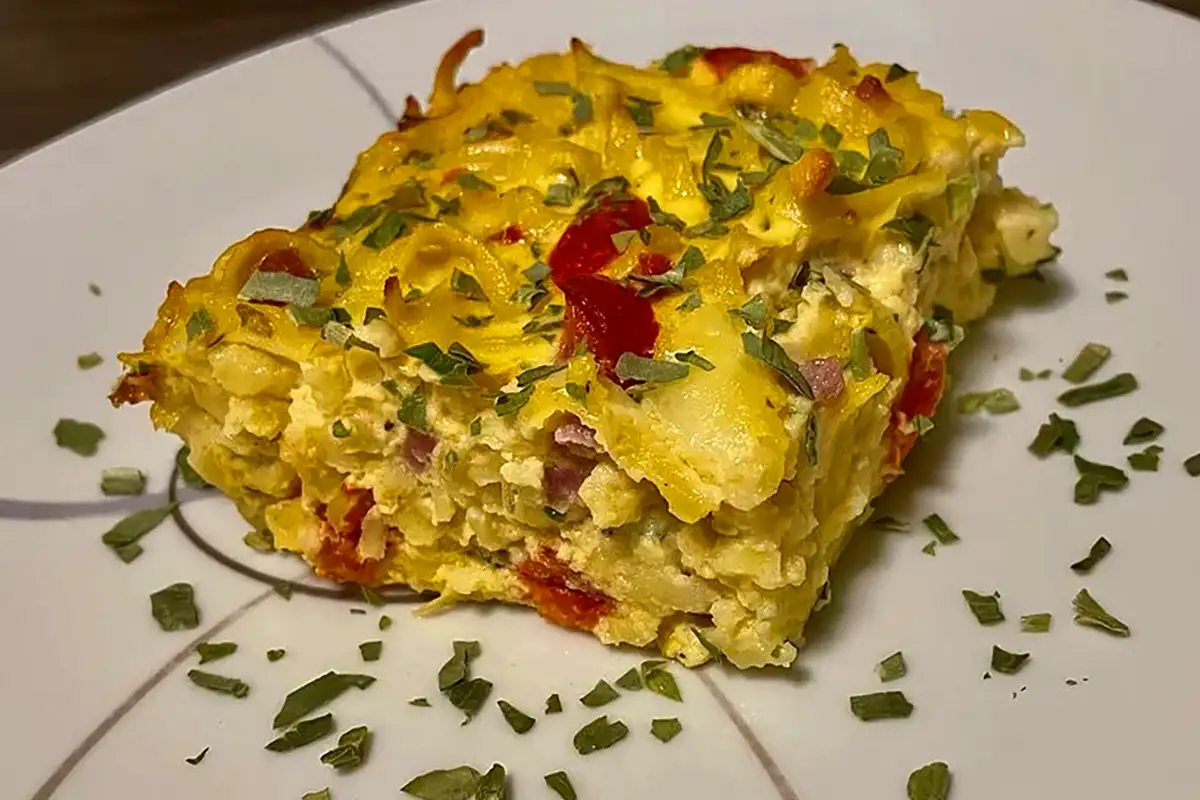 Spätzle-Frittata mit Bärlauch Rezept