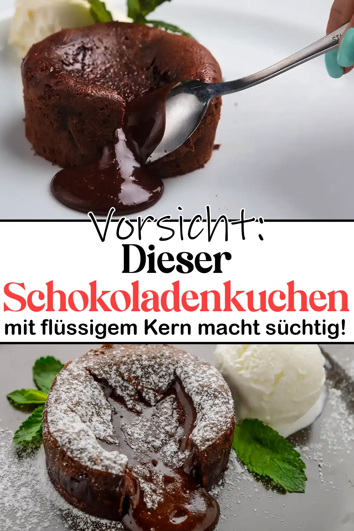 Schokoladenkuchen Rezept mit flüssigem Kern à la Italia