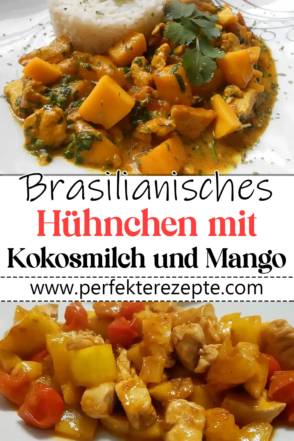 Brasilianisches Hühnchen mit Kokosmilch und Mango