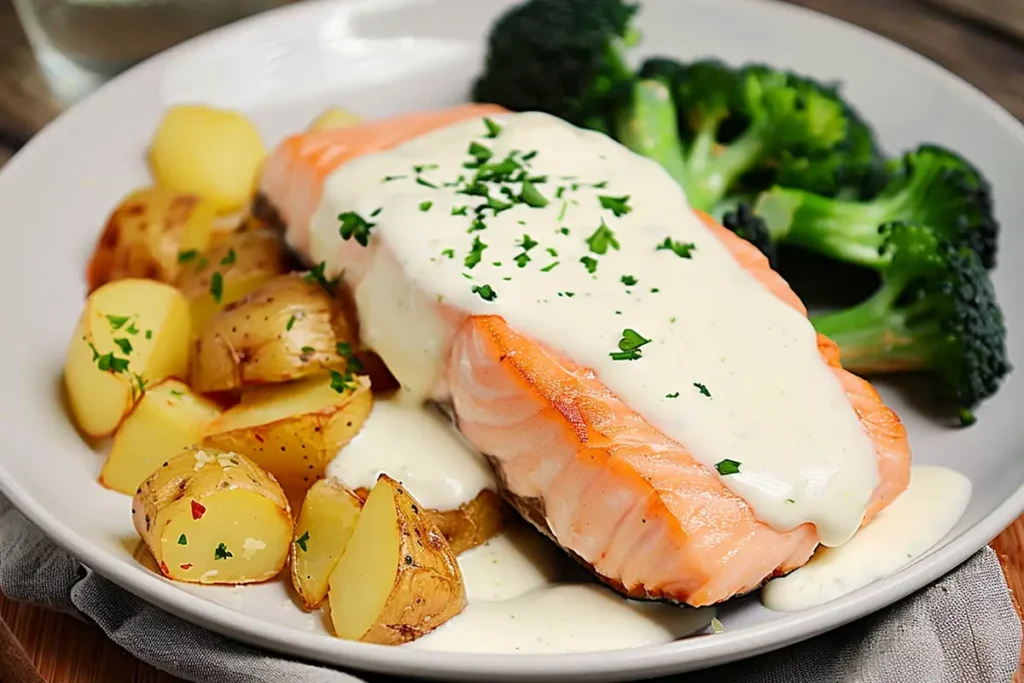 Lachs mit Kartoffeln und Brokkoli im Dampfgarer