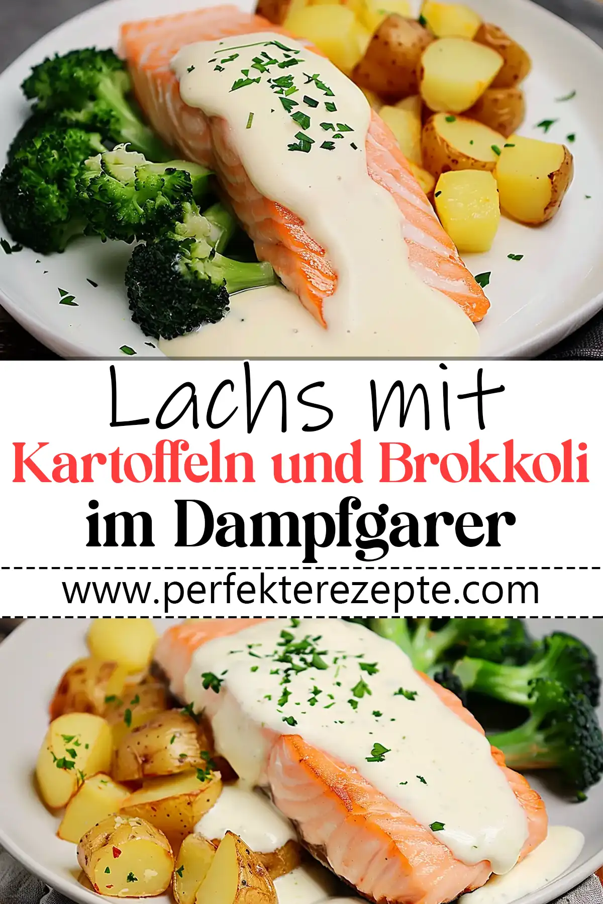 Lachs mit Kartoffeln und Brokkoli im Dampfgarer