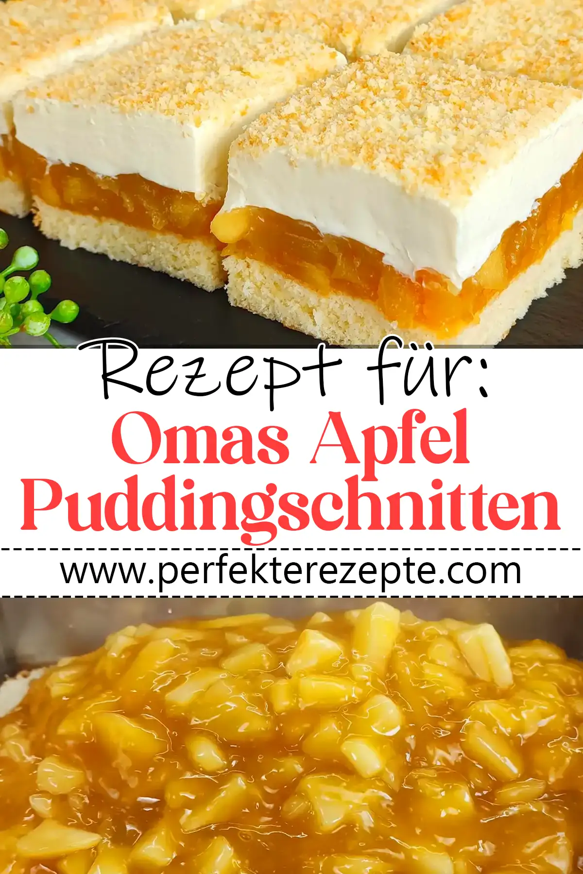 Omas Apfel Puddingschnitten Rezept
