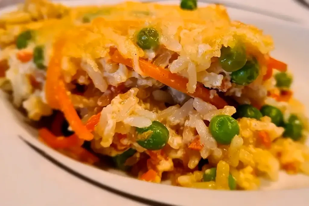 Reis-Gemüse-Auflauf Rezept mit optionaler Hähnchen-Note