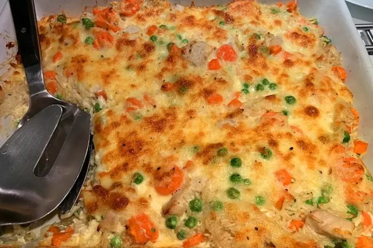 Reis-Gemüse-Auflauf Rezept mit optionaler Hähnchen-Note - Schnelle und ...