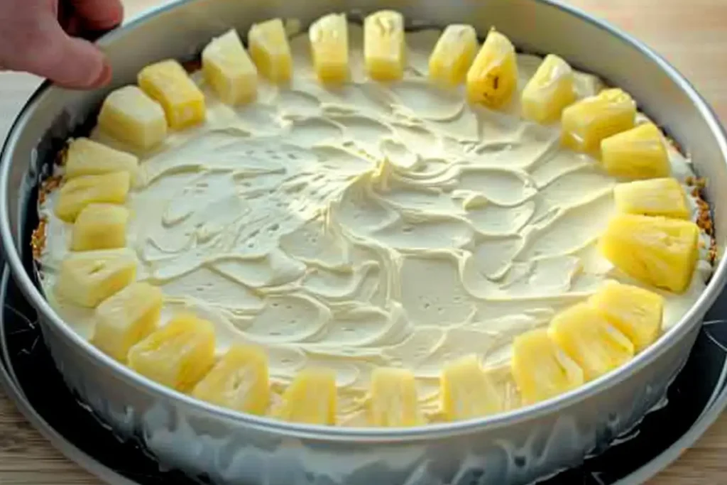 Ananastorte Rezept mit Nussboden und schneller Mascarpone-Füllung