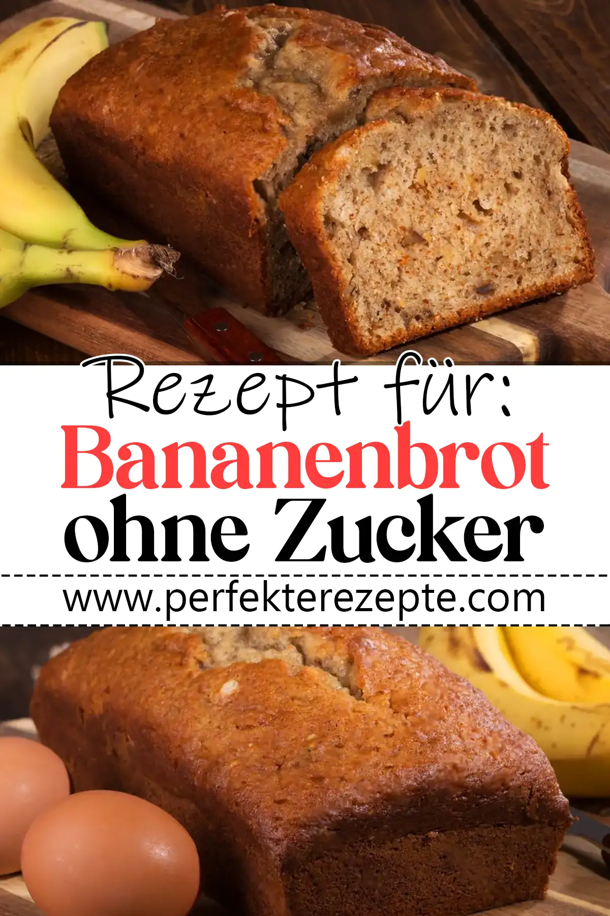 Bananenbrot ohne extra Fett und Zucker