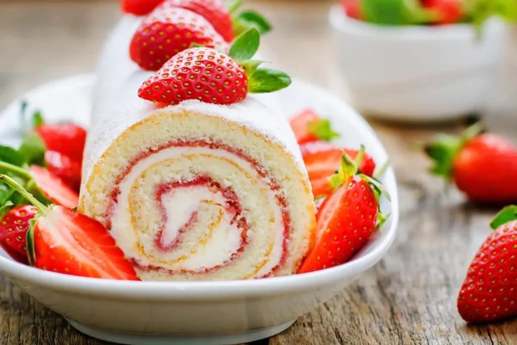 Biskuitrolle mit Erdbeerfüllung Rezept – Ein frühlingshafter Genuss ...