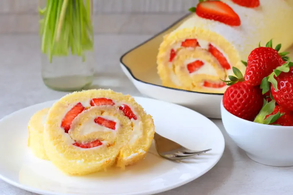 Biskuitrolle mit Erdbeerfüllung Rezept – Ein frühlingshafter Genuss ...