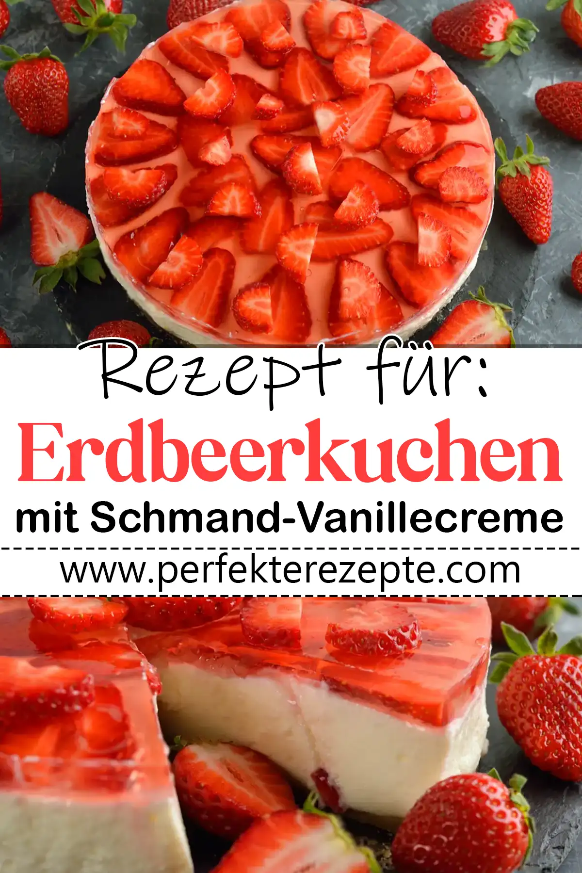 Erdbeerkuchen mit Schmand-Vanillecreme Rezept