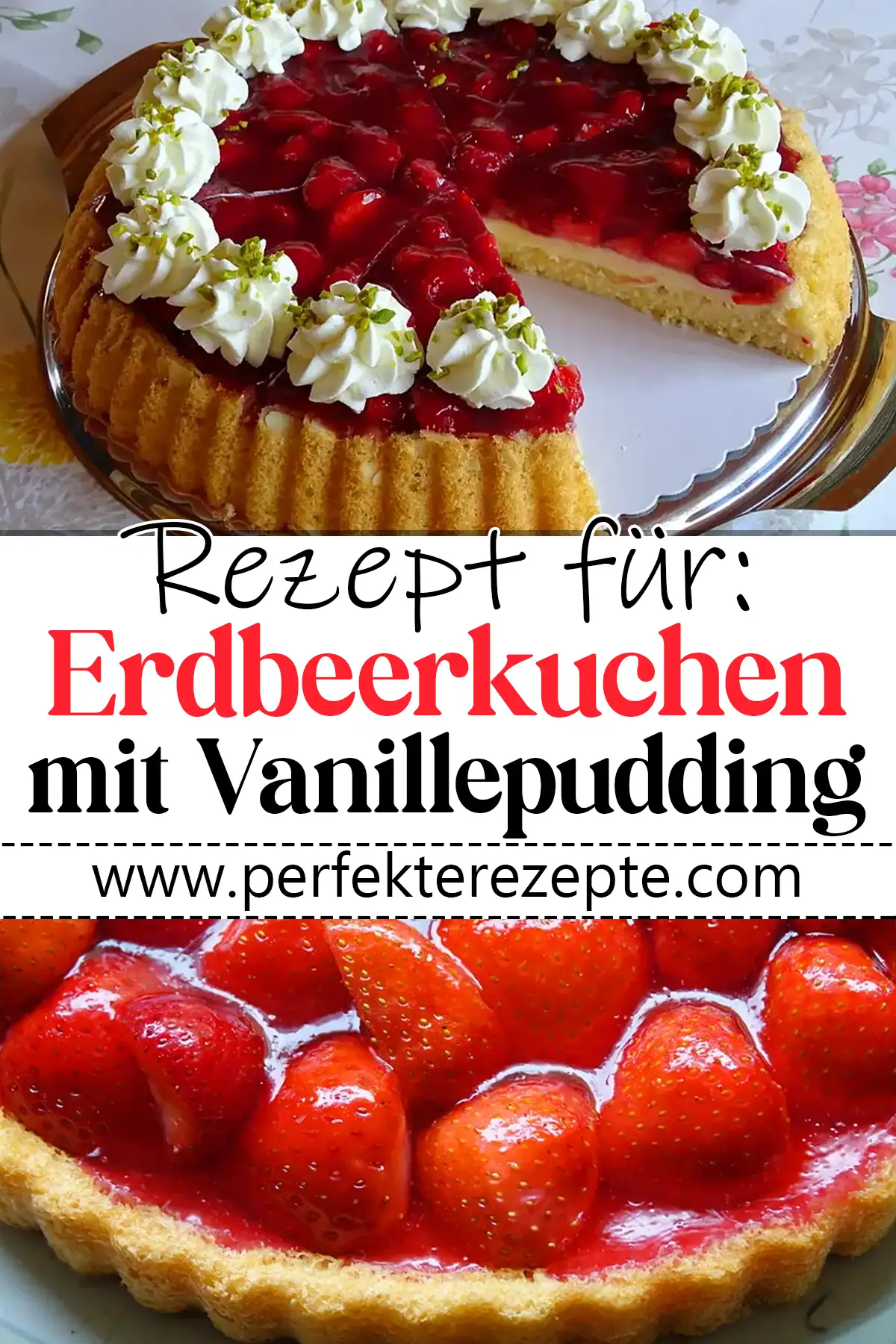 Erdbeerkuchen mit Vanillepudding Rezept