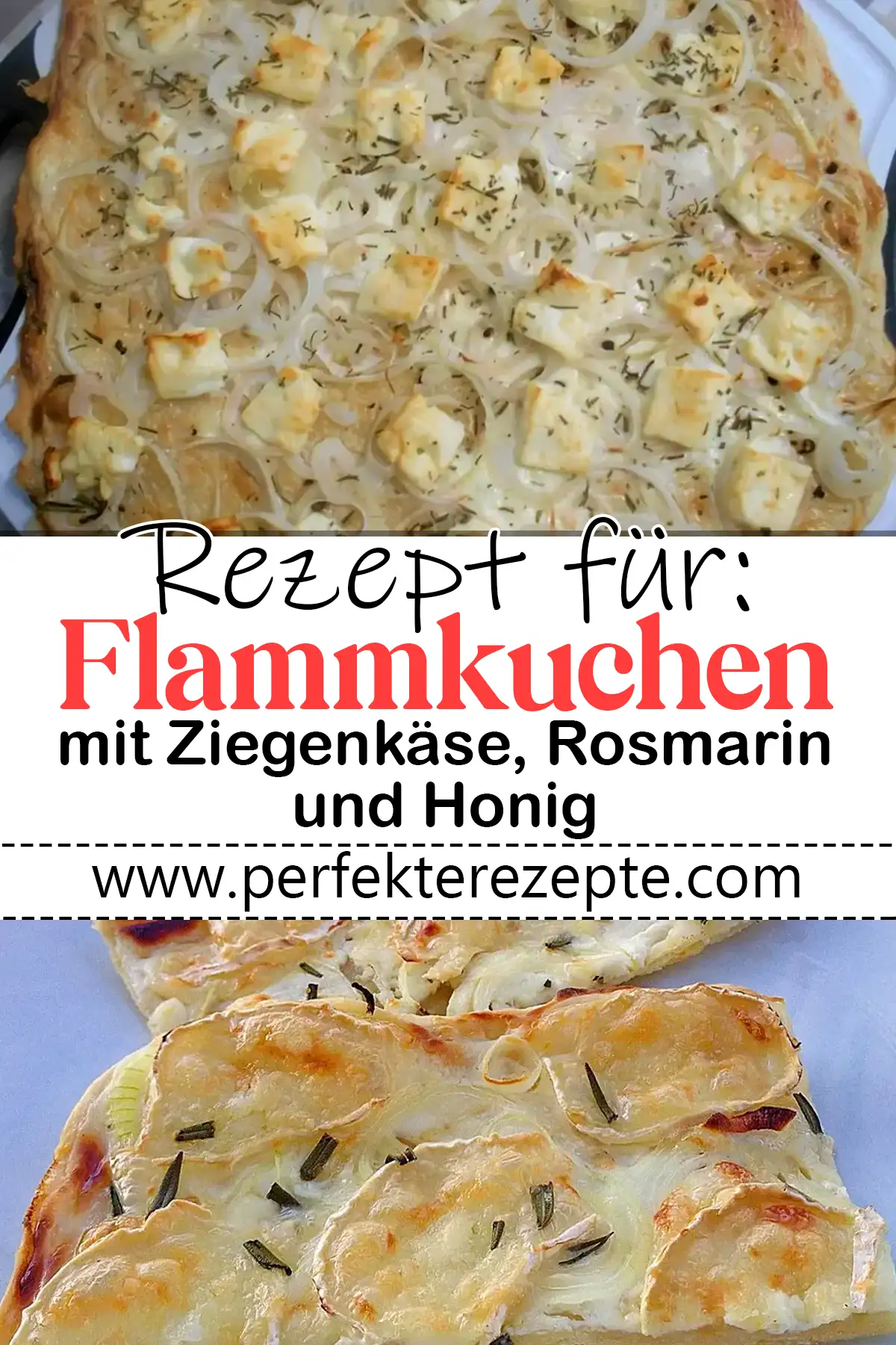 Flammkuchen mit Ziegenkäse, Rosmarin und Honig