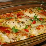 Mozzarella-Hähnchen in Basilikum-Sahnesauce