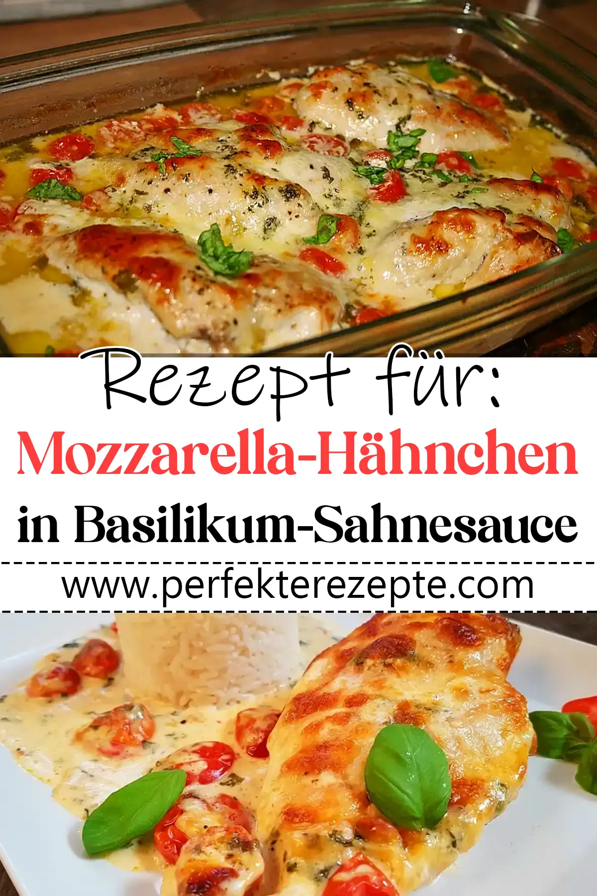 Mozzarella-Hähnchen in Basilikum-Sahnesauce