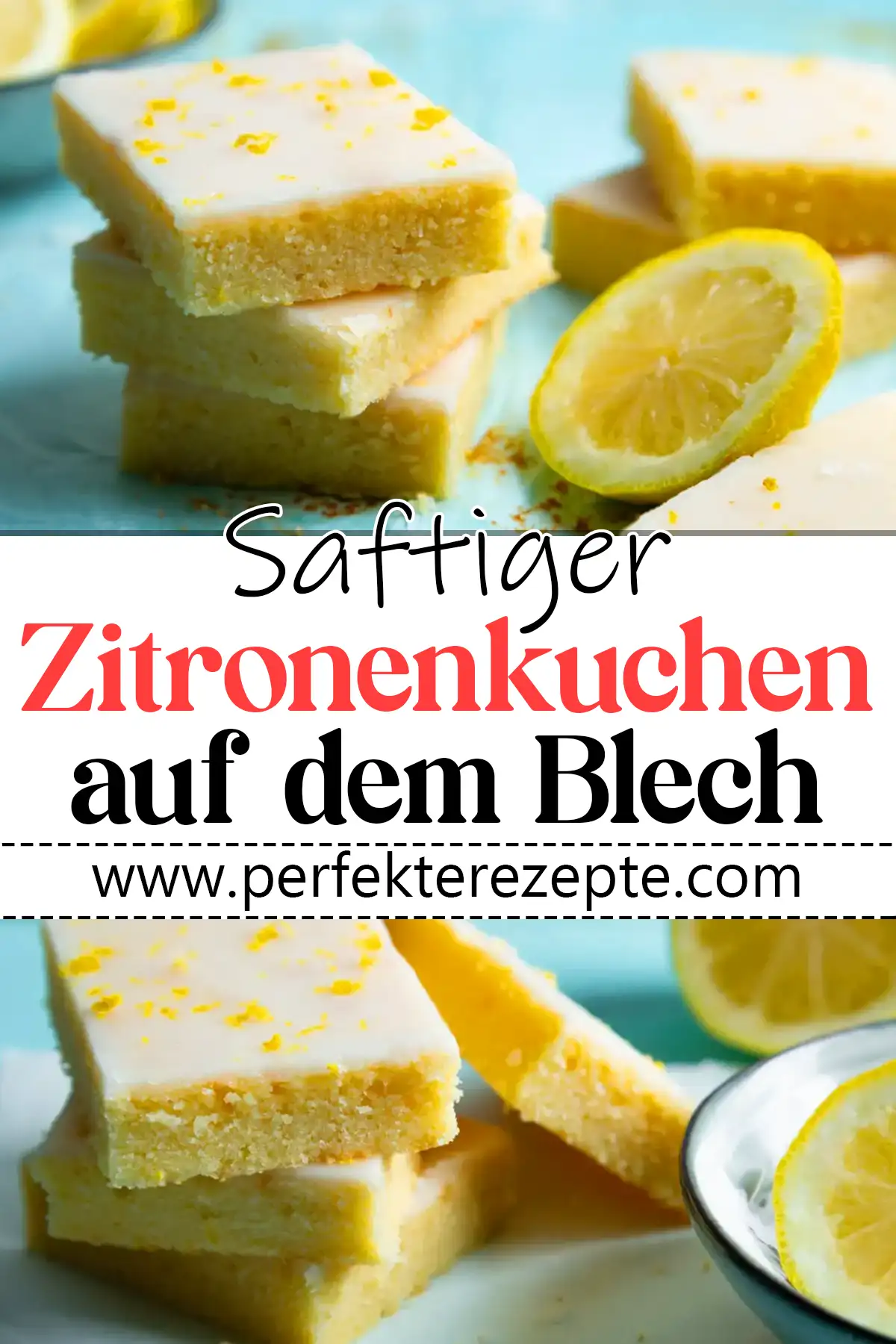 Saftiger Zitronenkuchen auf dem Blech Rezept