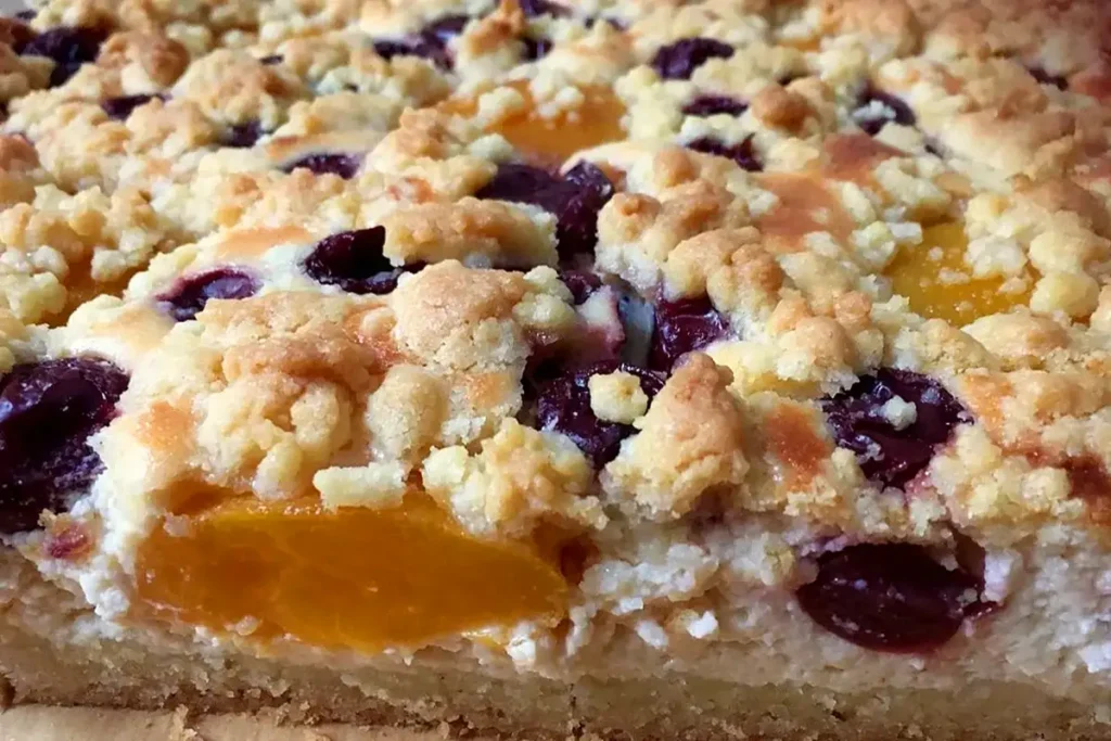 Schneller Quark-Streuselkuchen mit Obst Rezept