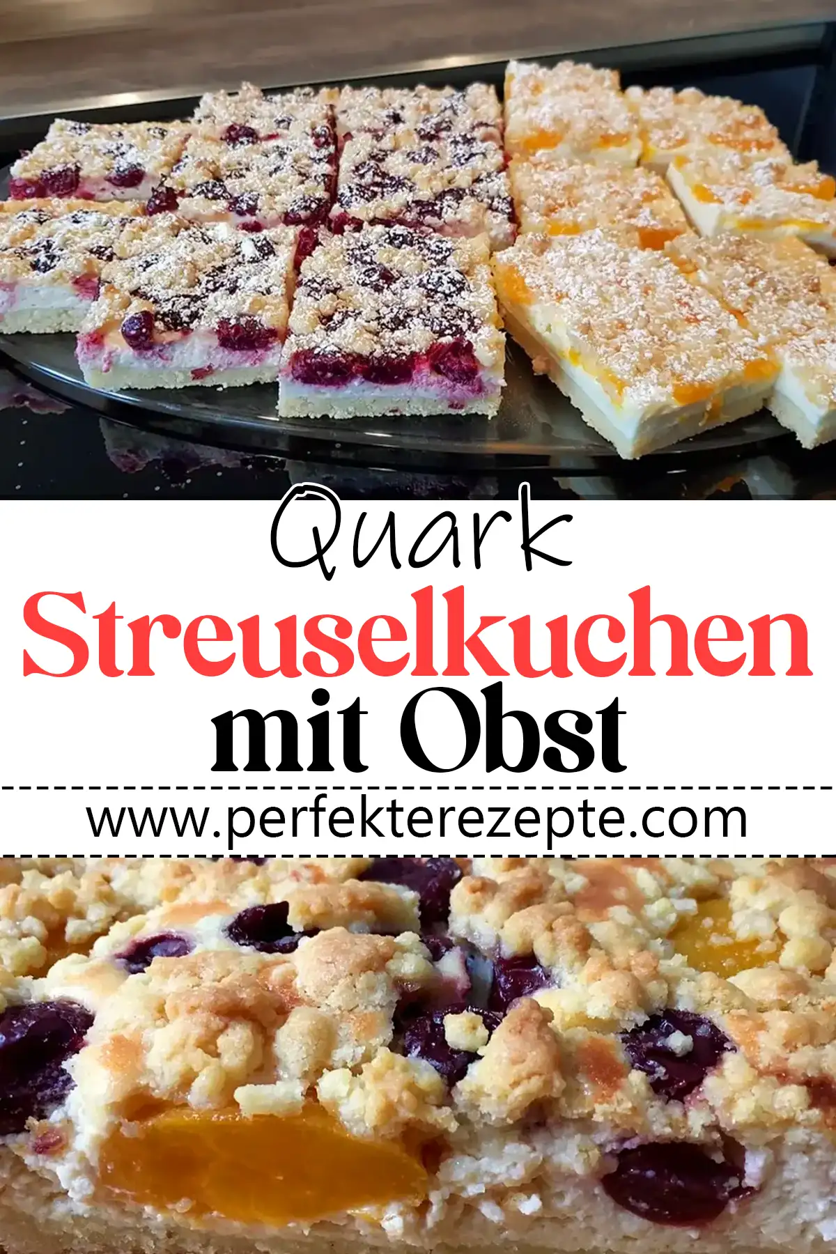 Schneller Quark-Streuselkuchen mit Obst Rezept