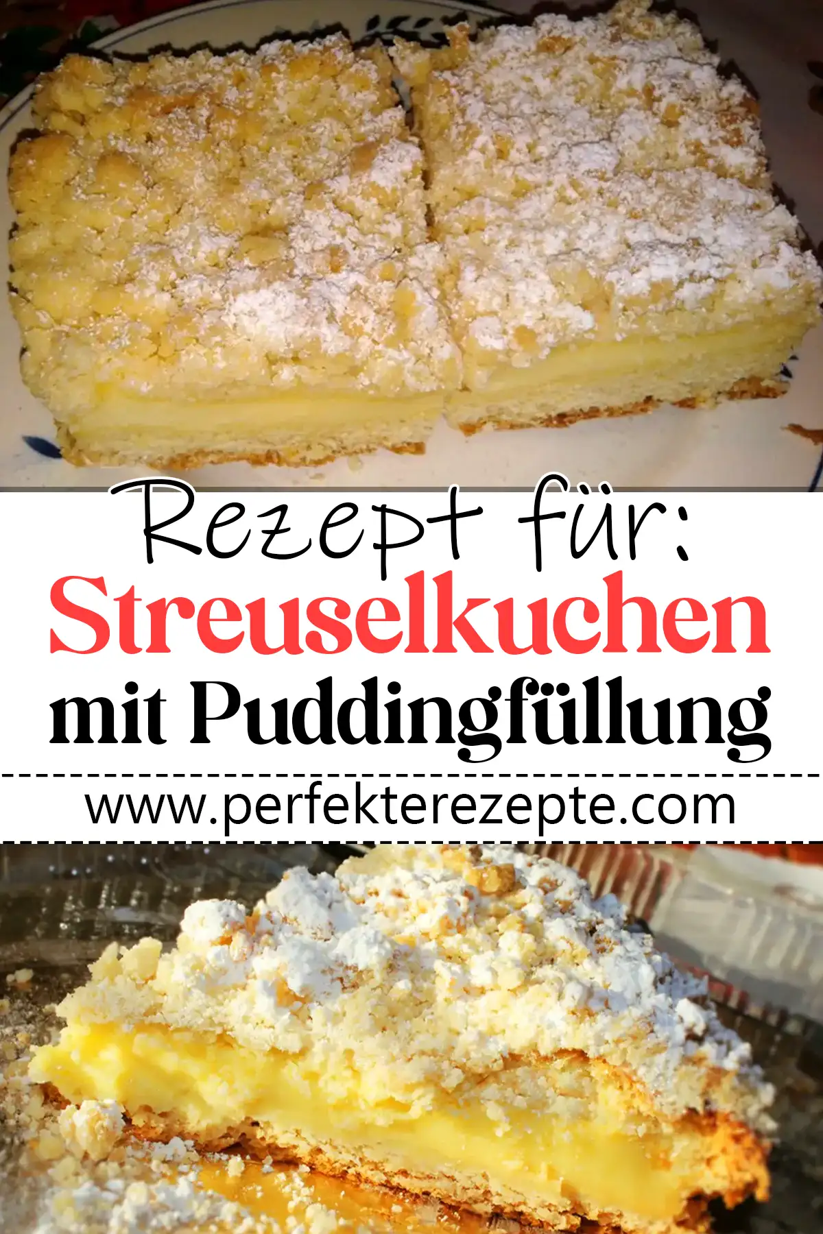 Streuselkuchen mit Puddingfüllung Rezept