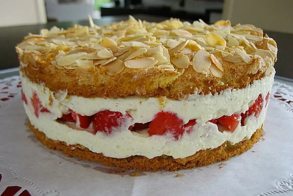 Schneemousse-Erdbeertorte Rezept
