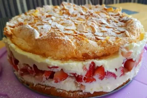 Schneemousse-Erdbeertorte Rezept