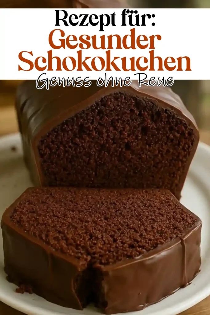 Gesunder Schokokuchen saftig angeschnitten auf einer Servierplatte