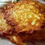 Stapel von frisch gebackenen, knusprigen Reibekuchen