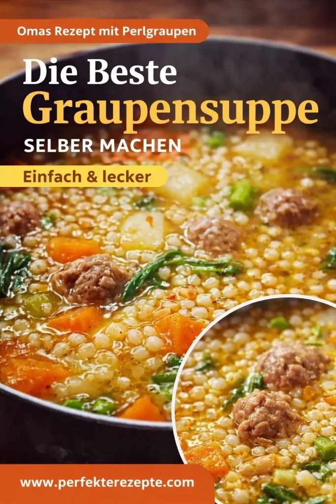 Eine Portion Graupensuppe als wärmendes Mittagessen