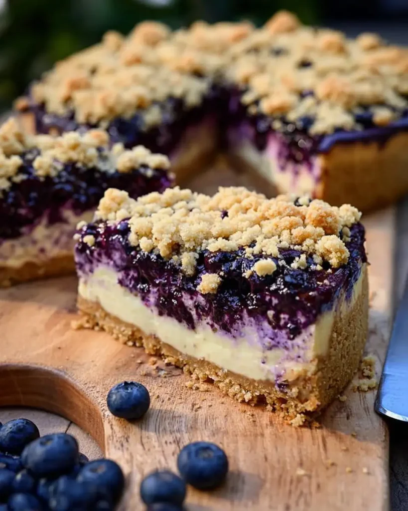 Himmlischer Käsekuchen mit Blaubeeren und knusprigen Streuseln