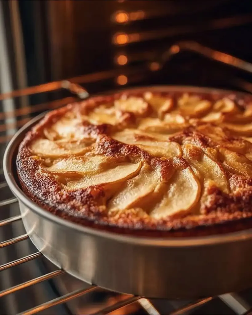 Ein Stück klassischer Apfelkuchen auf einem Kuchenteller für den Kaffeeklatsch