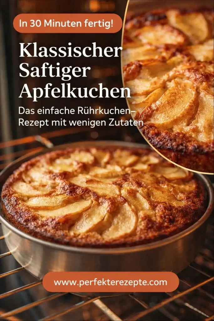 Selbstgemachter saftiger Apfelkuchen fertig zum Genießen