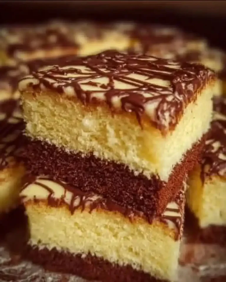 Ansicht eines aufgeschnittenen Eierlikör-Blechkuchens mit goldgelber Farbe