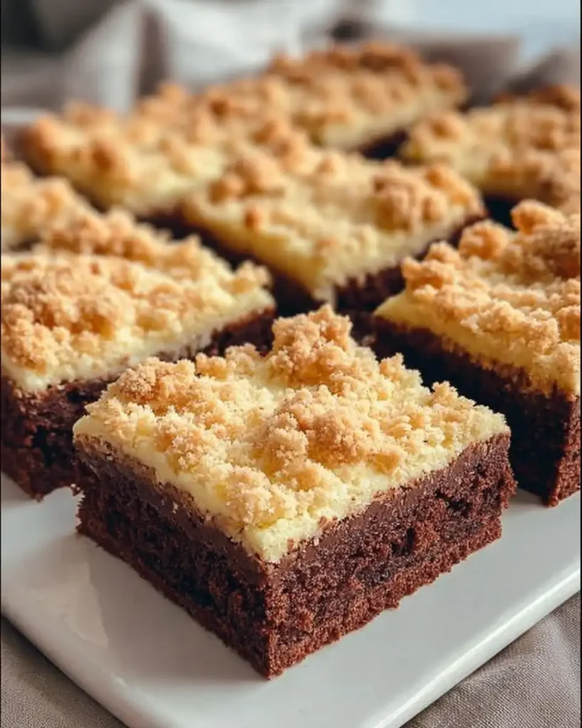 Ein Stück Schokokuchen mit Streuseln fertig zum Servieren