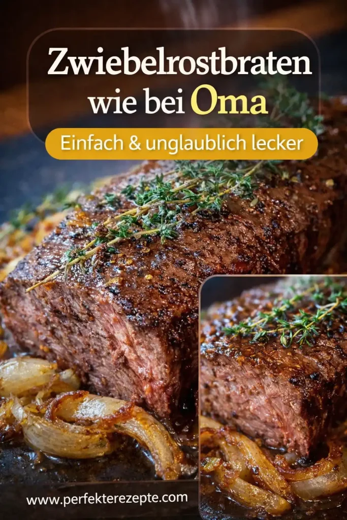 Klassischer Zwiebelrostbraten mit vielen Röstzwiebeln und dunkler Soße