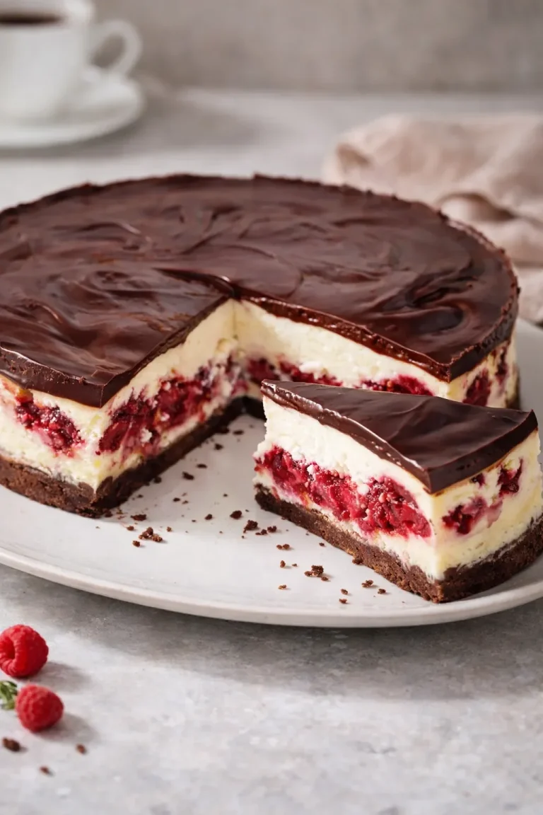 Köstlicher Kirschen Schokoladenkuchen mit saftigen Kirschen und zarter Schokolade.