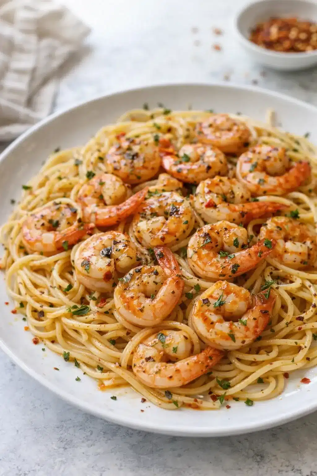 Knoblauch-Garnelen-Pasta