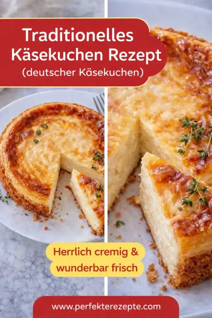 Traditionelles Käsekuchen Rezept (deutscher Käsekuchen)